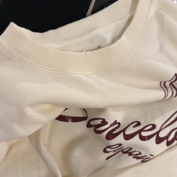 FREE PEOPLE x Desert Dreamer  BARCELONA SWEATSHIRT in Ivory NWT sz L - Picture 4 of 12